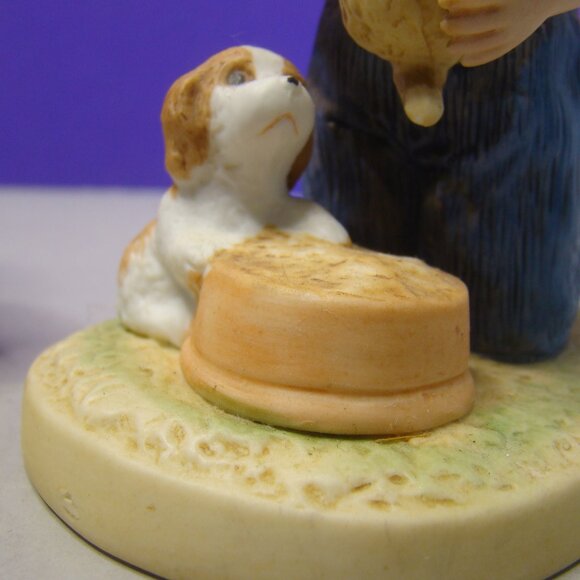 Pair of HOMCO Denim Days Figurine Set #1503 Puppy Love 1985 Home Interiors - Picture 16 of 16